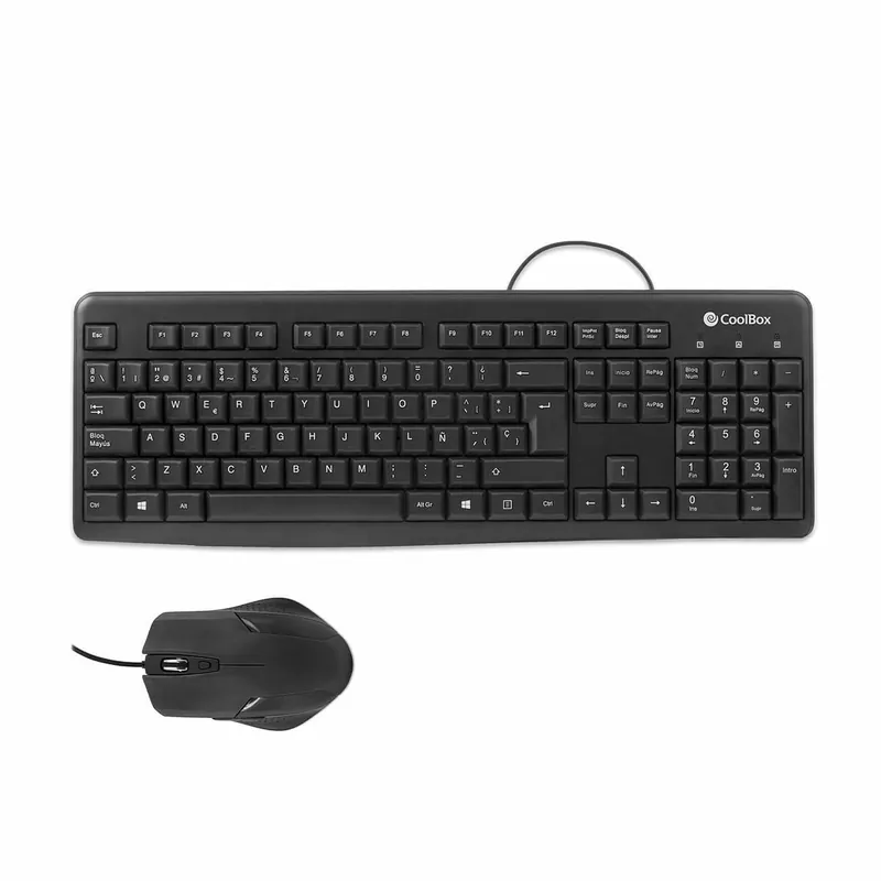Teclado y Ratón CoolBox COO-KTR-01U Qwerty Español Negro