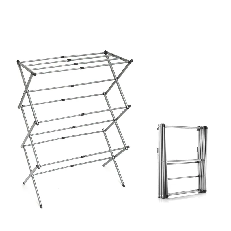 Tendedero Metálico Plegable y Extensible con 3 Alturas Cloxy InnovaGoods (11 Barras) - Electrodomésticos