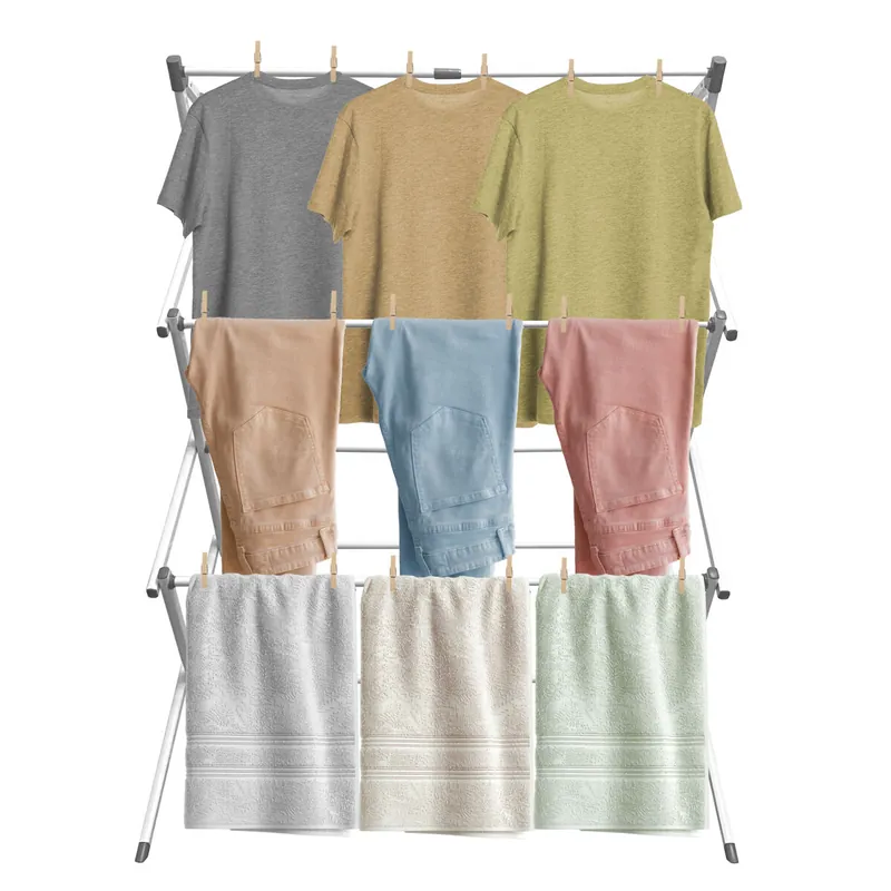 Tendedero Plegable Extensible 3 Alturas Fold | Gran Superficie de Secado - Electrodomésticos