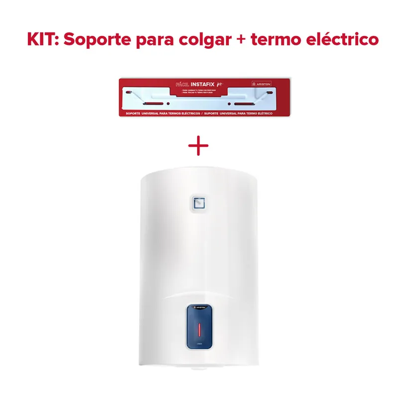 Termo eléctrico, Ariston, Lydos R 80 litros + Soporte de pared Instafix, Vertical - Electrodomésticos