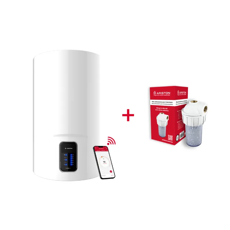 Termo eléctrico, Ariston, Lydos Wifi 50 litros + Filtro Antical, Clase Energetica B - Electrodomésticos