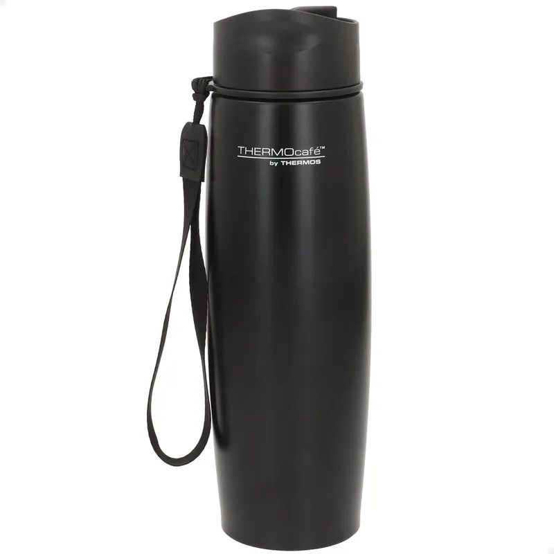 Thermos Termo acero inoxidable 500 ml negro con correa de transporte - Cocina