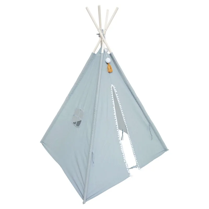 Tipi Infantil Wapi Azul 120 cm - Enrollable y portátil, en Poliéster y Algodón Tienda Campaña Infantil
