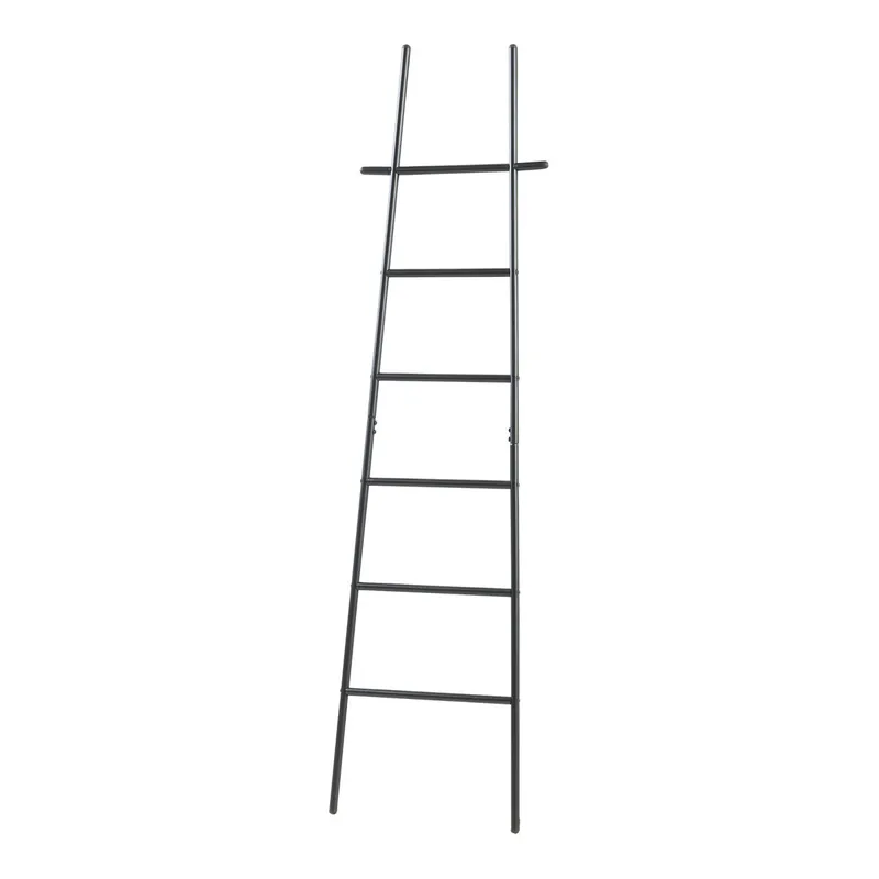 Toallero escalera Øyer 6 peldaños acero 170x45cm - Negro [en.casa]