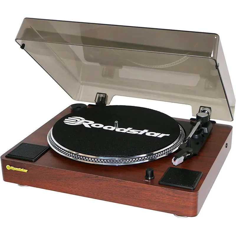 Roadstar TT-260SPK Tocadiscos de Vinilo Vintage, Altavoces Incorporados, Velocidades 33 45 78 RPM, Salida Audio RCA, , Madera