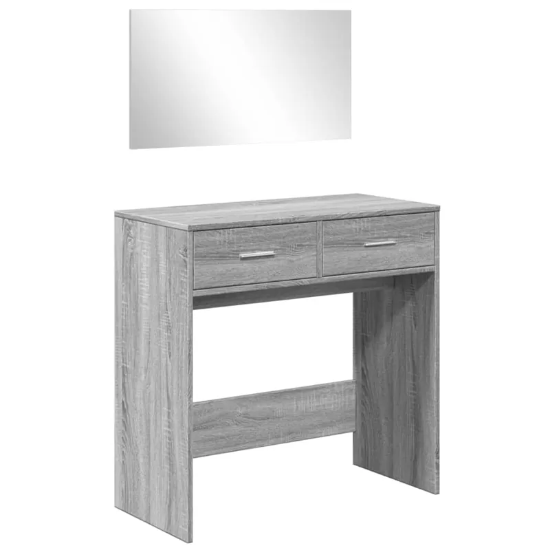 vidaXL Tocador con espejo color gris hormigón 80x39x80 cm - Muebles