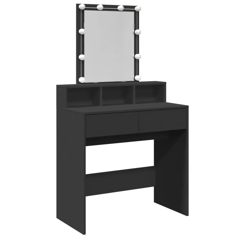 vidaXL Tocador con luces LED gris hormigón 80x41x144,5 cm - Muebles