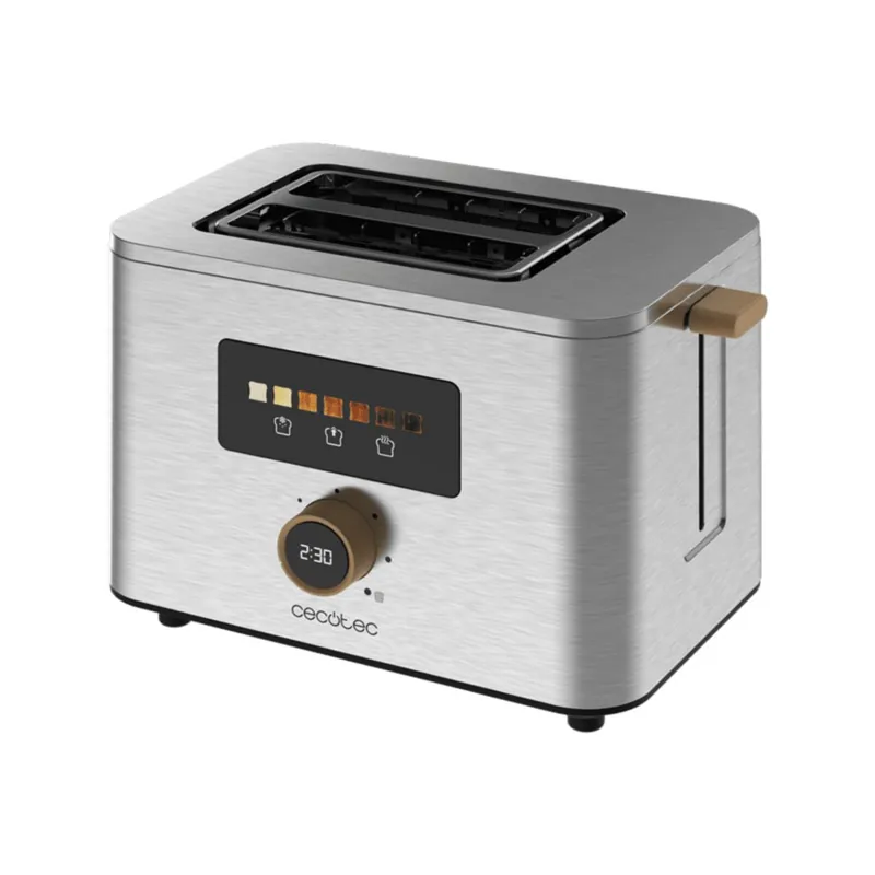Tostador Cecotec Touch&Toast Double 950W 2 ranuras cortas acero - Electrodomésticos
