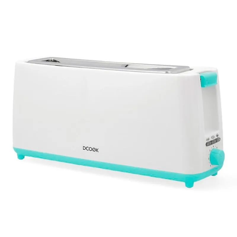 Tostador Gallery Dcook 800W ranura larga 3 funciones 7 posiciones de tostado blanco/azul - Electrodomésticos