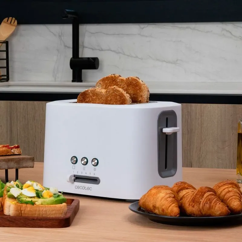 Tostadora vertical Cecotec Toast&Taste 9000 Double White 980W doble ranura blanco - Electrodomésticos