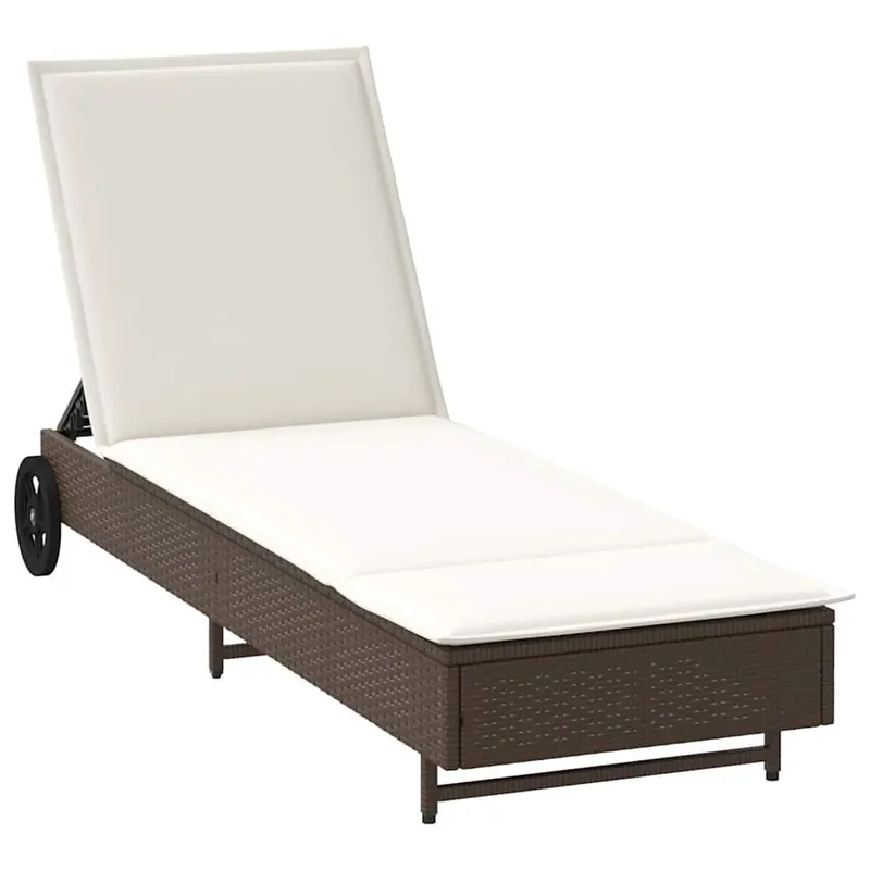Tumbona Arenis reclinable 3 posiciones + 2 ruedas negro 80x179x55 cm - Jardín
