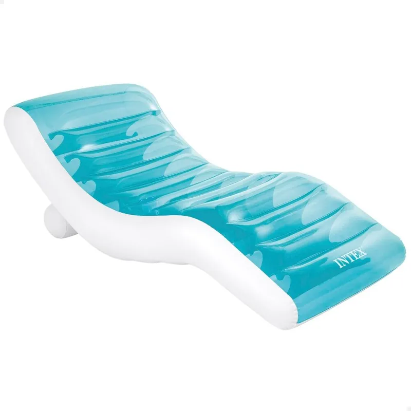 Tumbona hinchable Premium azul para piscina 191x99 cm INTEX - Jardín