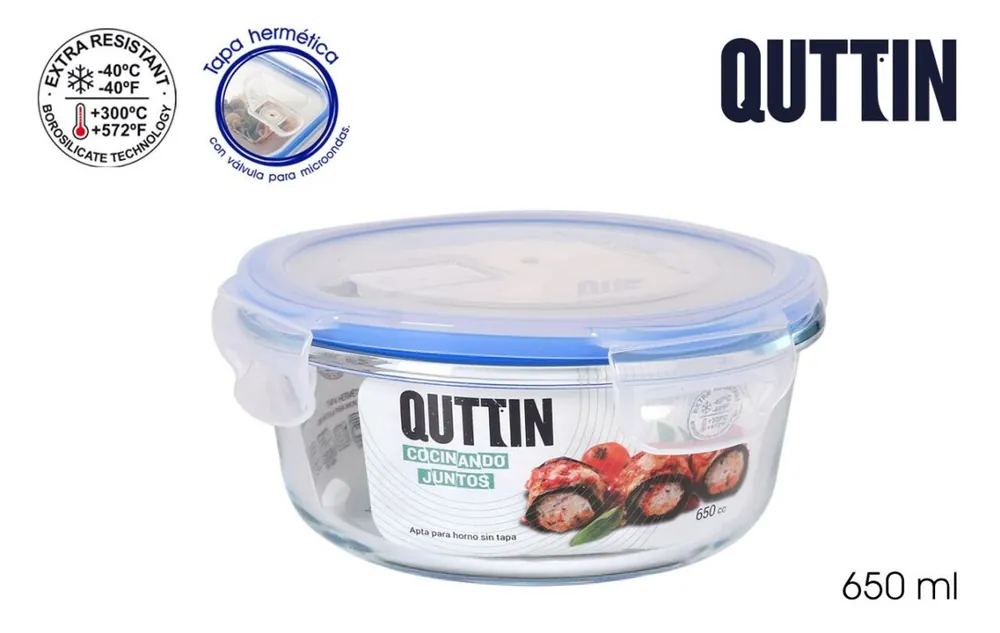 Tupper QUTTIN de borosilicato diámetro 15cm - Cocina