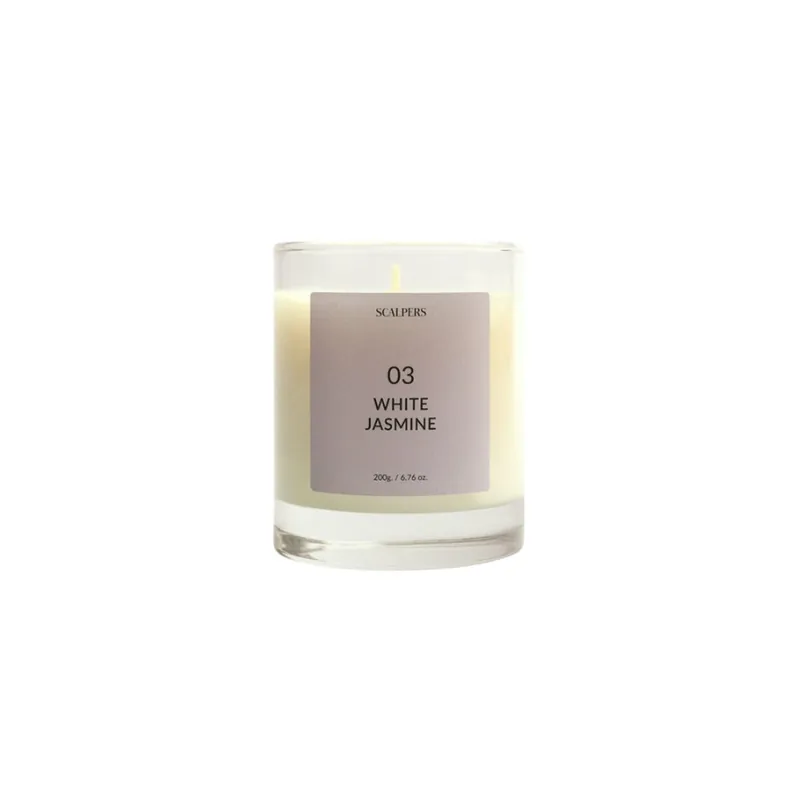 Vela Aromática 200gr Aroma Jazmín Blanco Scalpers - Decoración