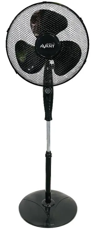 Avant Ventilador de pie Ventilador Oscilante 45W con 3 velocidades | Altura regulable hasta 40 cm | 16 Pulgadas | Base redonda | Black Edition - Electrodomésticos