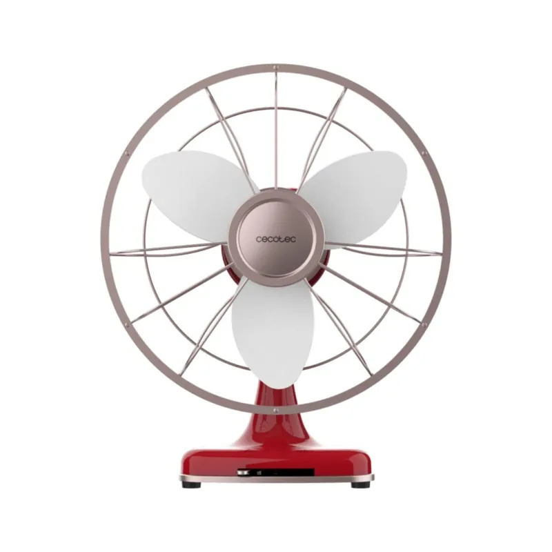 Ventilador de sobremesa Cecotec EnergySilence 1090 RetroDesk Design 40W 3 velocidades orientable rojo Ø30 cm - Electrodomésticos