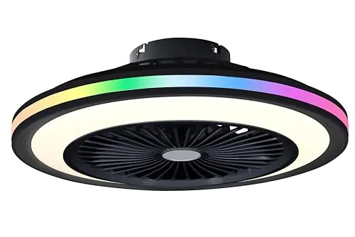DUPI Ventilador de Techo con Luz Led RGB SLIM AIR | Función Verano e Invierno | 6 Velocidades | Mando a Distancia | Plafón 58 cm | Motor DC Silencioso | Aspas Reversibles | PVC | Blanco - Electrodomésticos