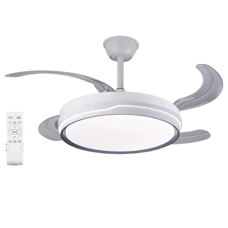 Ventilador de Techo con Luz Motor DC Ultra Silencioso con Aspas Plegables LED 70W Blanco - Electrodomésticos