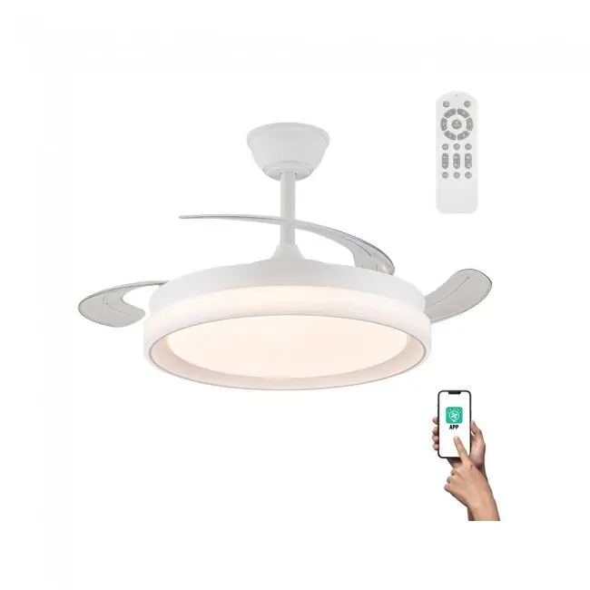 Ventilador LED con aspas retráctiles Nestera Evo CCT Dim 72W marca Wonderlamp - Electrodomésticos