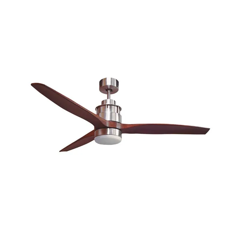 Ventilador de techo Bravo Lumit 16W 3 aspas con luz LED níquel/wengué Ø132x43 cm - Electrodomésticos