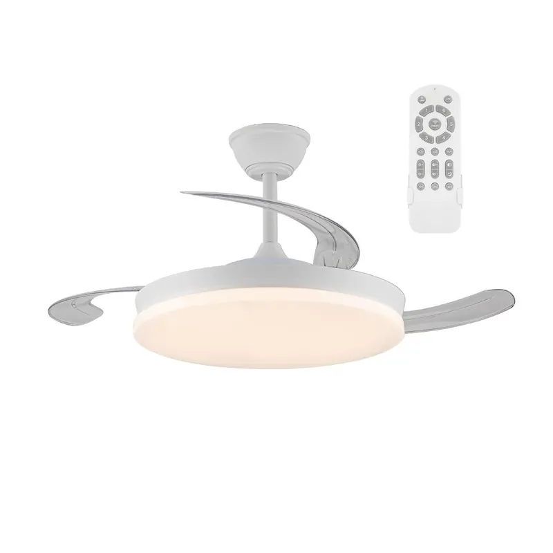 Ventilador de techo retráctil con luz LED 45W Silencioso Verno M Eco Blanco - Electrodomésticos