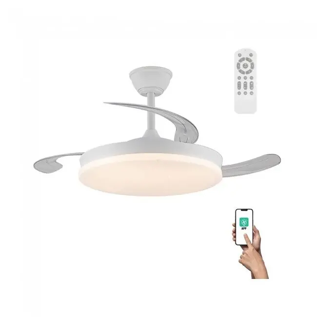 Ventilador LED con aspas retráctiles Covery Evo CCT Dim Smart 72W marca Wonderlamp - Electrodomésticos