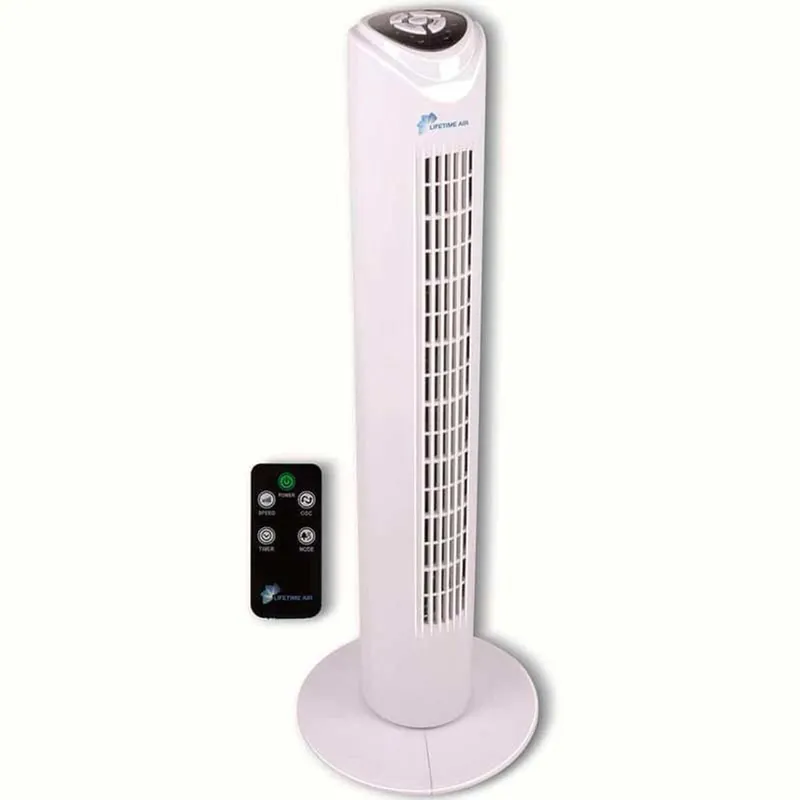 Ventilador de torre Lifetime Air 45W 3 velocidades oscilante con temporizador blanco Ø26,5x81 cm - Electrodomésticos