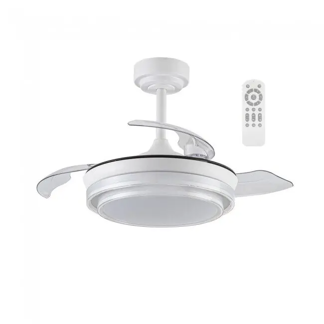 Ventilador LED aspas plegables Mesina Mini Blanco CCT Dim 46W marca Wonderlamp - Electrodomésticos