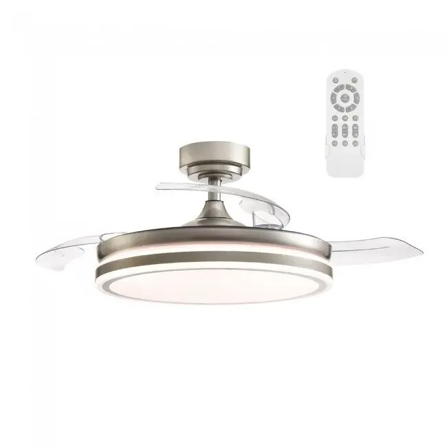 Ventilador LED aspas plegables Perla Gris CCT Dim 72W marca Wonderlamp - Electrodomésticos