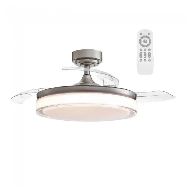 Ventilador LED con aspas plegables Oroel Níquel CCT 45W marca Wonderlamp - Electrodomésticos