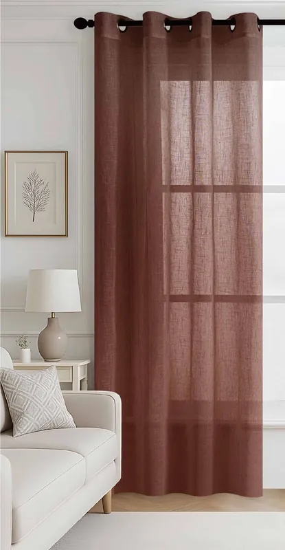 Visillo ollados LANTANA 140x260cm color terracota - Textil