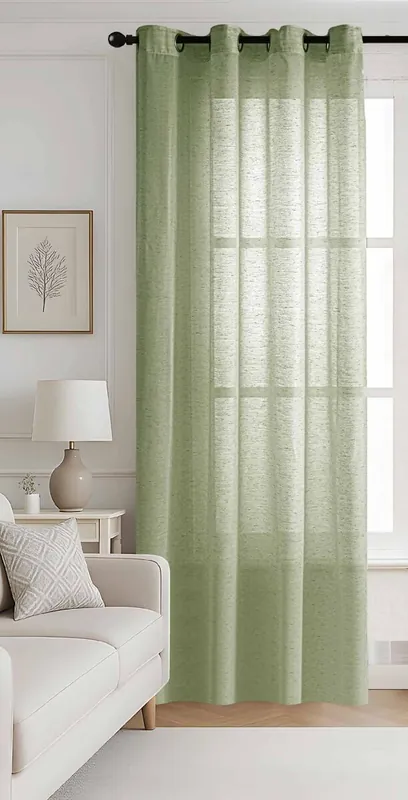 Visillo ollados SALVIA 140x260cm color verde - Textil