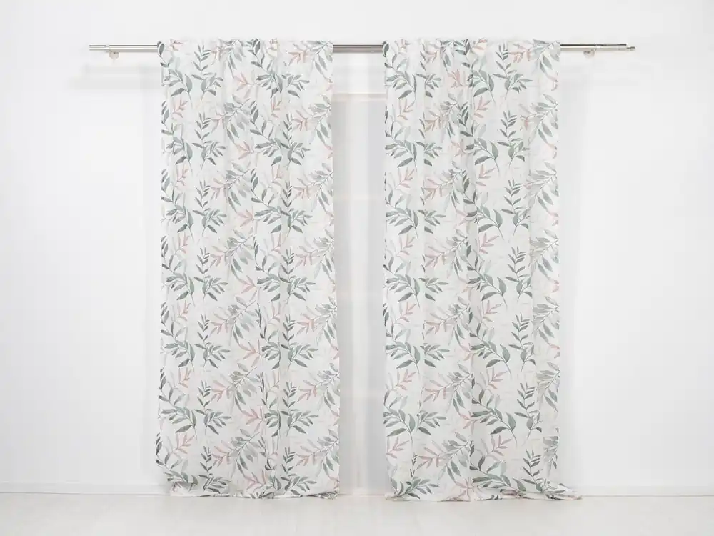 Visillo translúcido Belle con motivo floral Belle - Blanco - 140x260