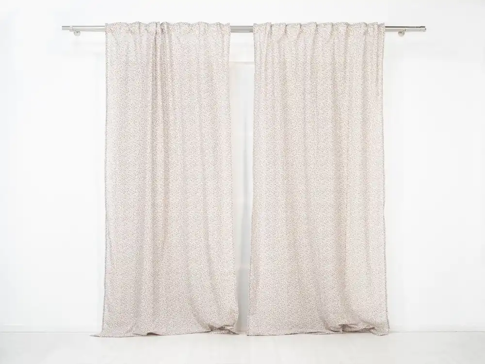Visillo translúcido Mini Margaritas con motivo floral Mini Mini margaritas - Beige - 140x260