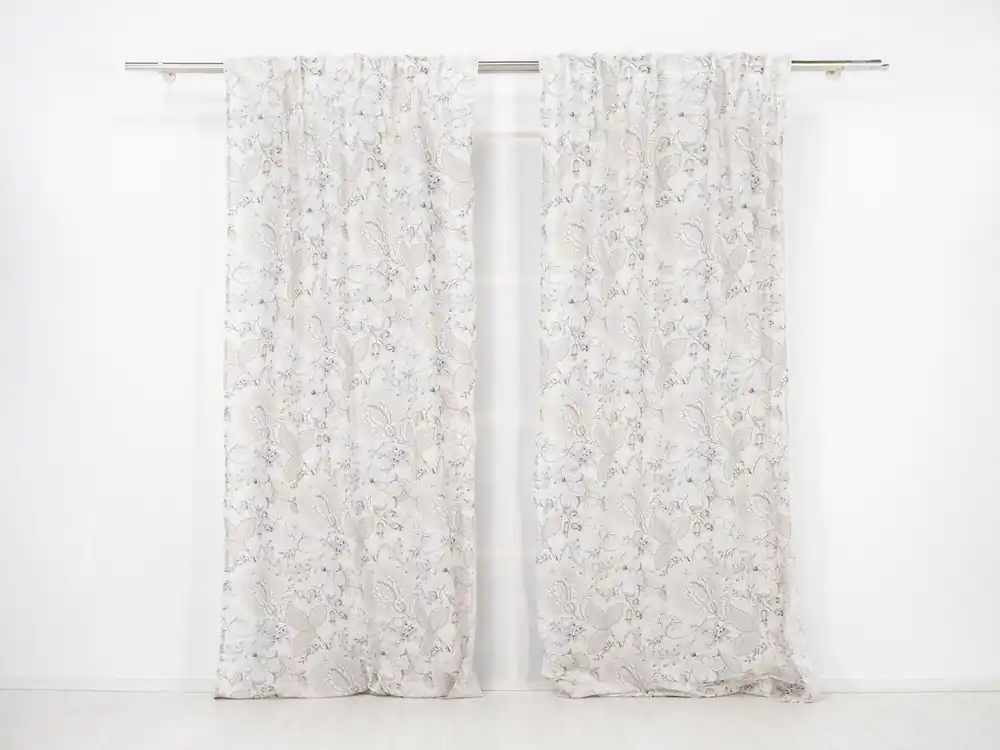 Visillo translúcido Paisley con motivo clásico Paisley - Beige - 140x260