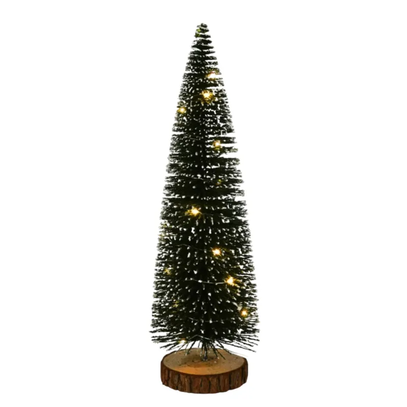 Well Home Abeto Navideño con 20 luces LED blancas cálidas y Temporizador - 41x14x14cm