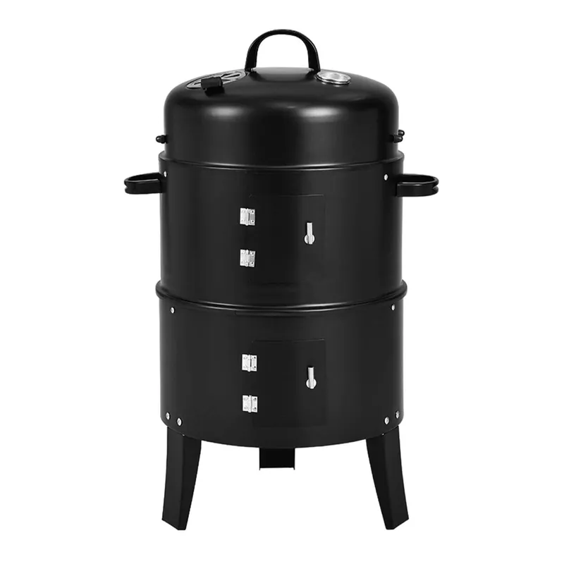 WELL HOME - Ahumador BBQ con 2 parrillas y termómetro