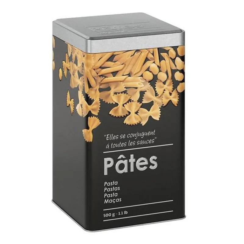 Well Home Bote para pasta de metal en relieve Black Edition - Cocina