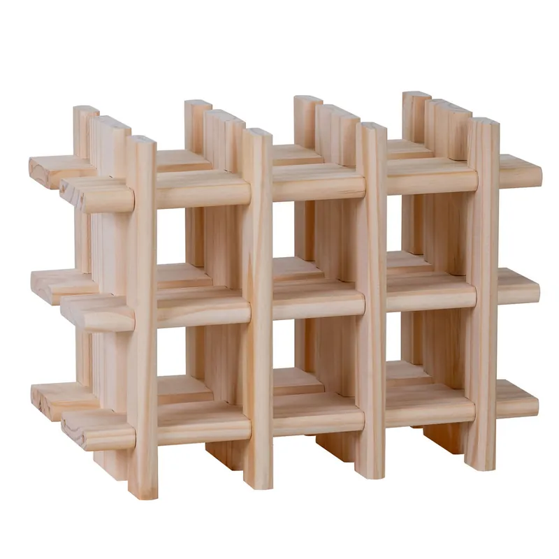 Well Home Botellero modular para 9 Botellas en Madera 13,4x22x32,5cm - Cocina