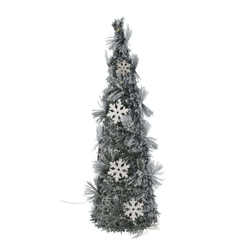 Well Home Cono Navideño con 20 luces micro LED con copos de nieve 40cm - Decoración