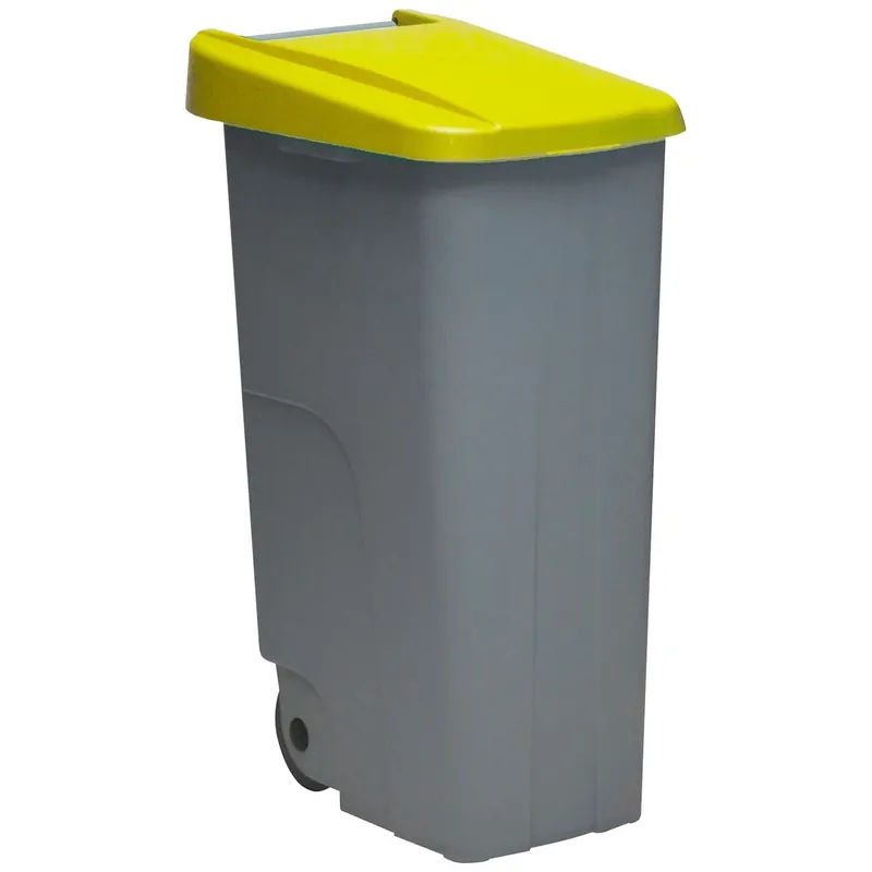 Well Home Contenedor Reciclo 110 litros Cerrado, Negro, 88x57x42 cm - Baño
