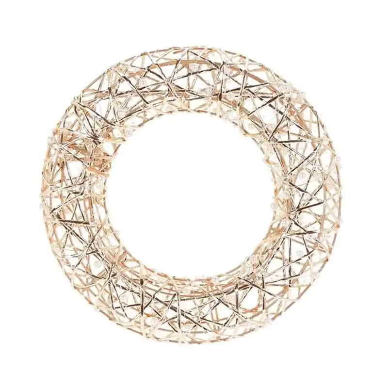 Well Home Corona Navideña en color Plata con 30 Luces LED blancas cálidas Ø40cm - Decoración