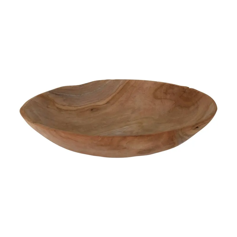 Well Home Cuenco redondo de madera de teca 40x9cm - Decoración
