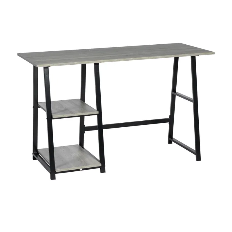 Well Home Escritorio de estructura Negra con Tapa gris H.74cm - Muebles