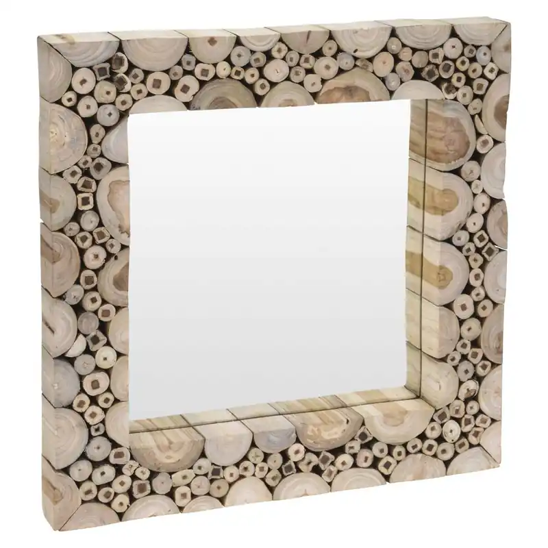Well Home Espejo decorativo con marco cuadrado 50x50x5cm - Decoración
