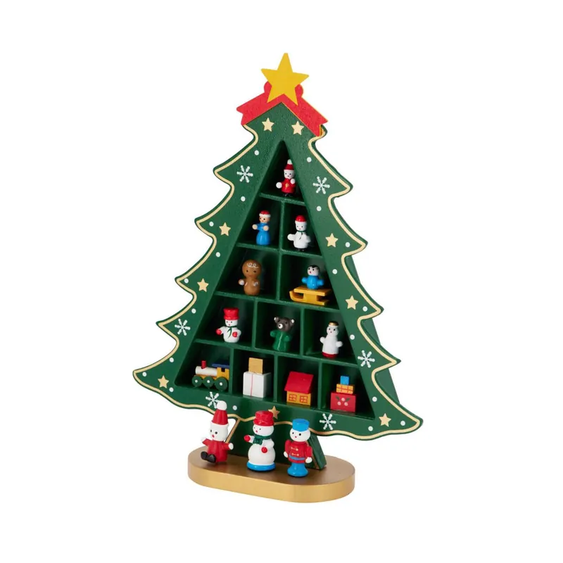 Well Home Figurita de Árbol de navidad en MDF con decoración en color Verde H.29cm