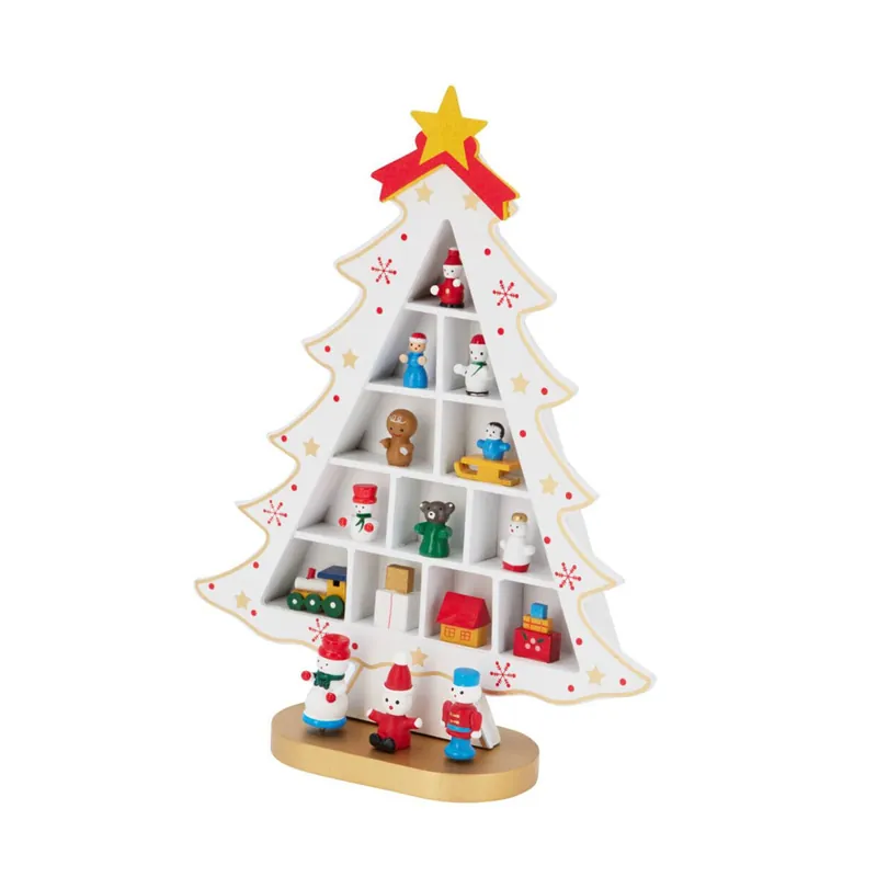Well Home Figurita de Árbol de navidad en MDF con decoración en color Blanco H.29cm