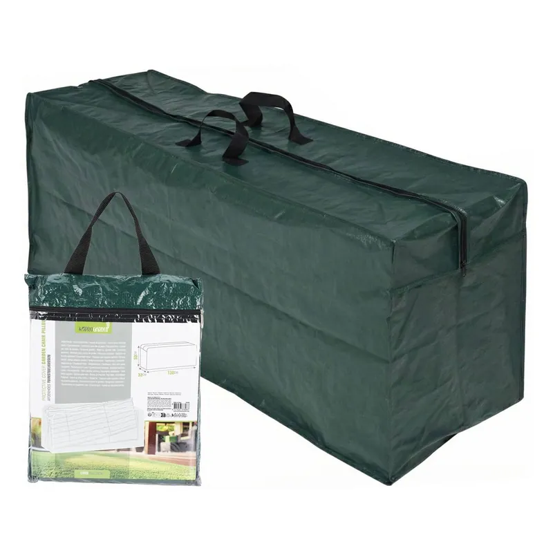 Well Home Funda para cojines de silla, 130x50x32cm, color verde oscuro, 100gsm, con cremallera - Jardín