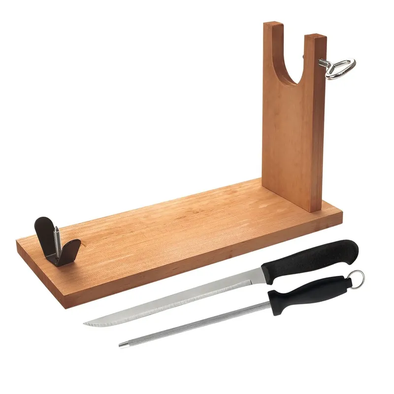 Well Home Jamonero de madera, pincho + Cuchillo Jamonero y Chaira - Cocina