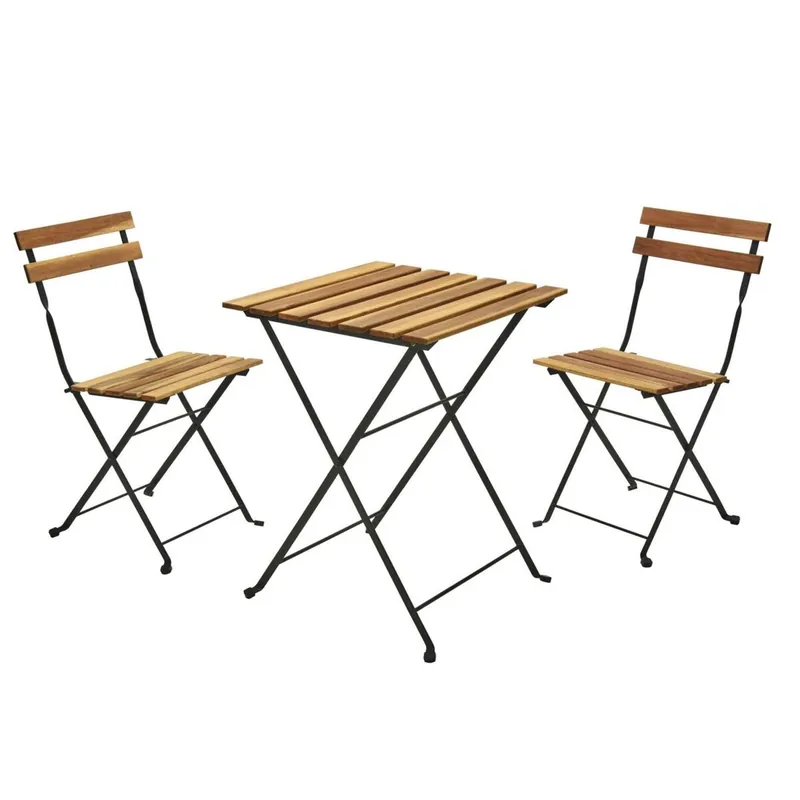 WELL HOME - Juego 'Bistro' de mesa + 2 sillas en madera